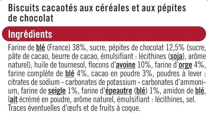 U Biscuits Petit déjeuner tout chocolat paquet de 400g packshot