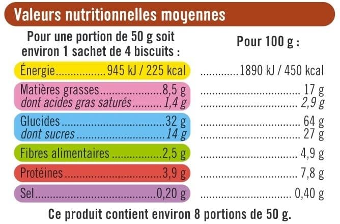 U Biscuits Petit déjeuner miel pépites de chocolat paquet de 400g packshot
