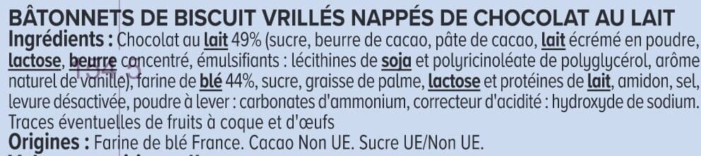 U Gâteau Stikéo bâtonnets chocolat lait 90g packshot