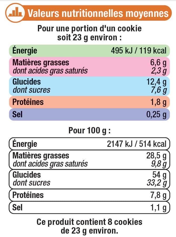 U Cookies pépites chocolat et amandes caramélisées packshot