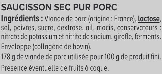 U Mini sticks Saucisson Sec Pur Porc packshot