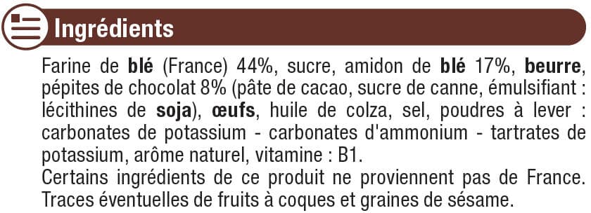 U Biscuits pépites de choco d.18 mois packshot