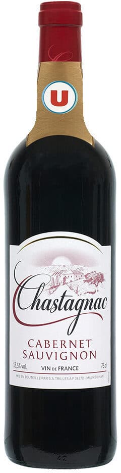 U Vin rouge de France Cabernet Sauvignon chastagnac packshot