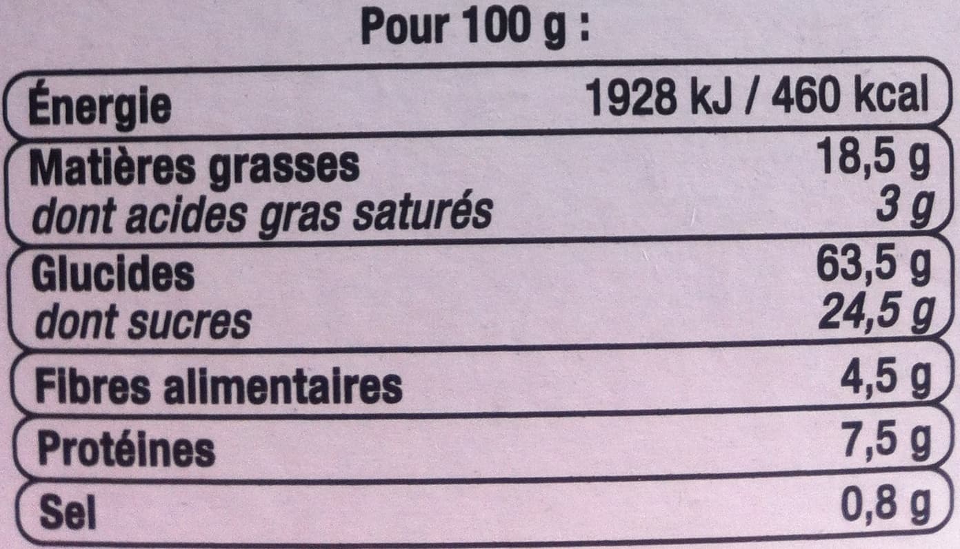 U P´tit déj Noisettes Pépites de chocolat packshot