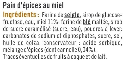 U Pain d'épices au miel paquet de 350g packshot