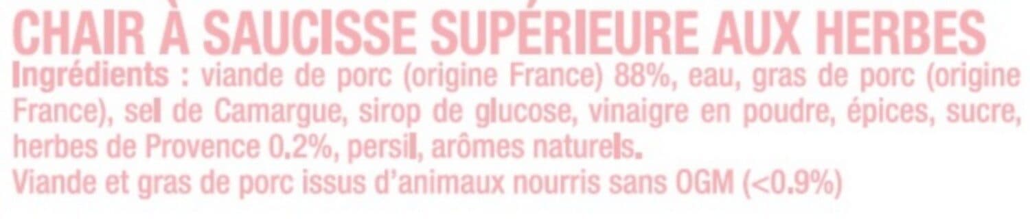 U Chair à saucisse aux herbes cheveux d'ange, France, barquette, 500g packshot