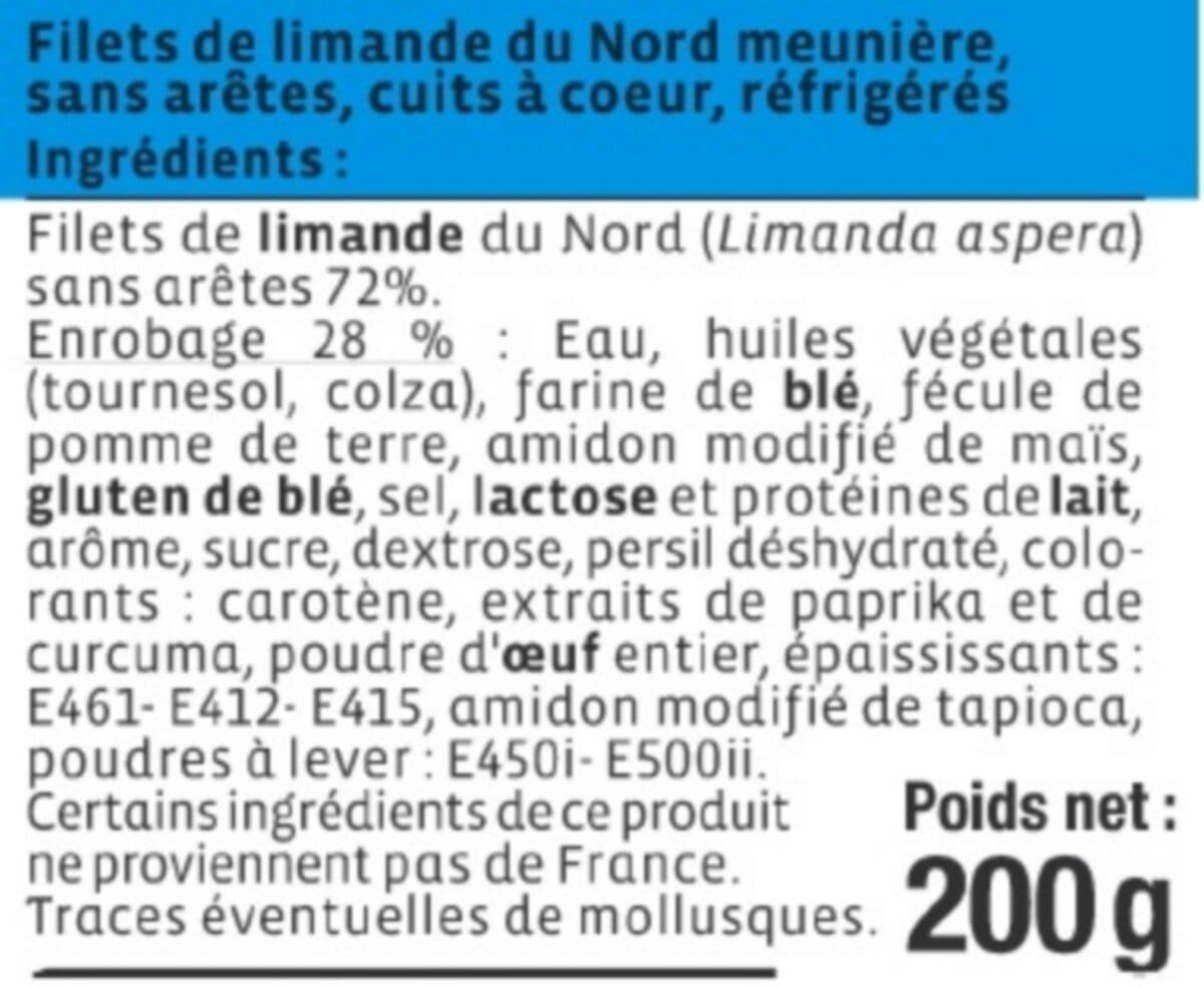 U Filet de limande du Nord meunière transformée en France, 200g packshot