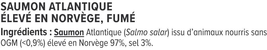 U Saumon fumé Atlantique, Norvège, Toasts et salades, 4 tranches - 80g packshot