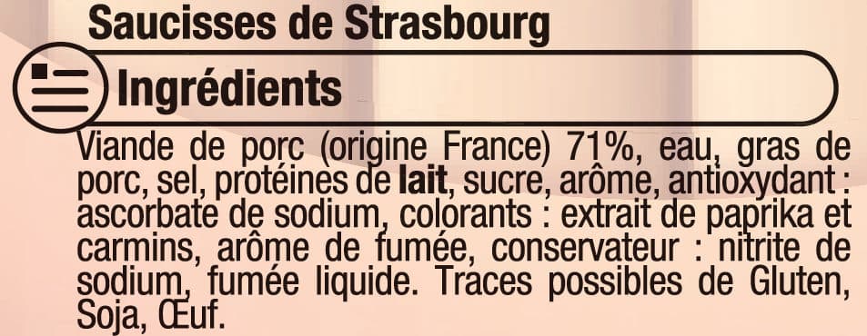 U Saucisses de Strasbourg packshot