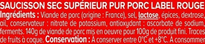 U Saucisson sec Label Rouge - x10 tranches, 100g packshot