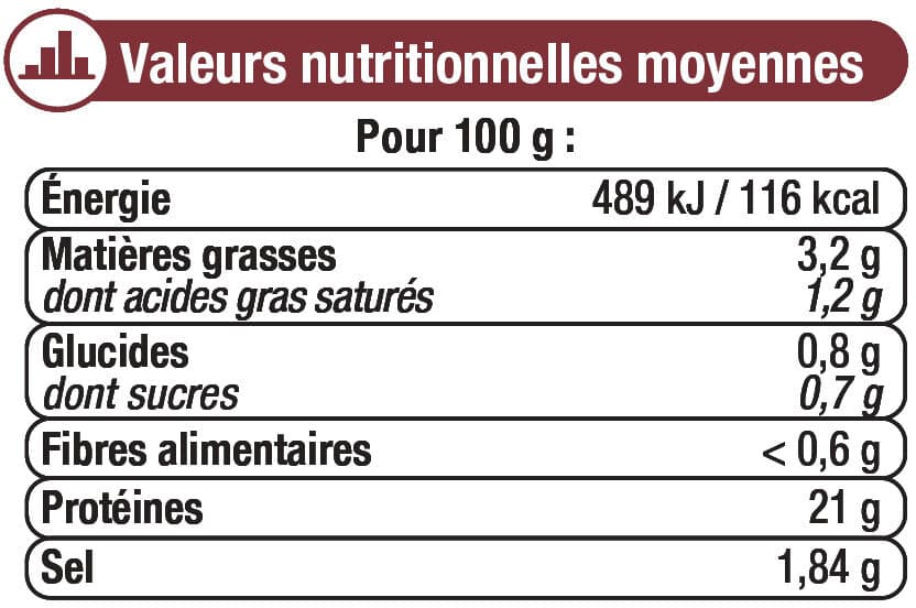 U Jambon Supérieur sans couenne Tranché fin à l'italienne - x4 tranches,120g packshot
