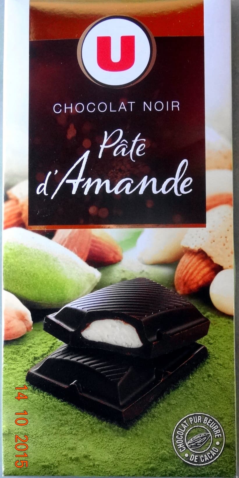 U Chocolat noir, Pâte d'Amande packshot