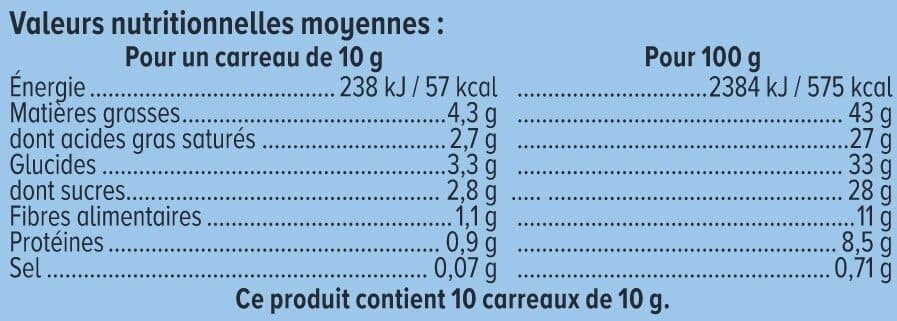 U Chocolat noir dégustation 72% de cacao et fleur de sel Tablette de100g packshot