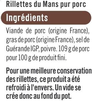 U Rillettes du Mans Pur Porc - 220g packshot