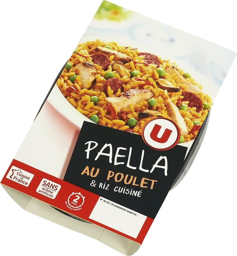 U Paëlla au poulet et son riz cuisiné packshot