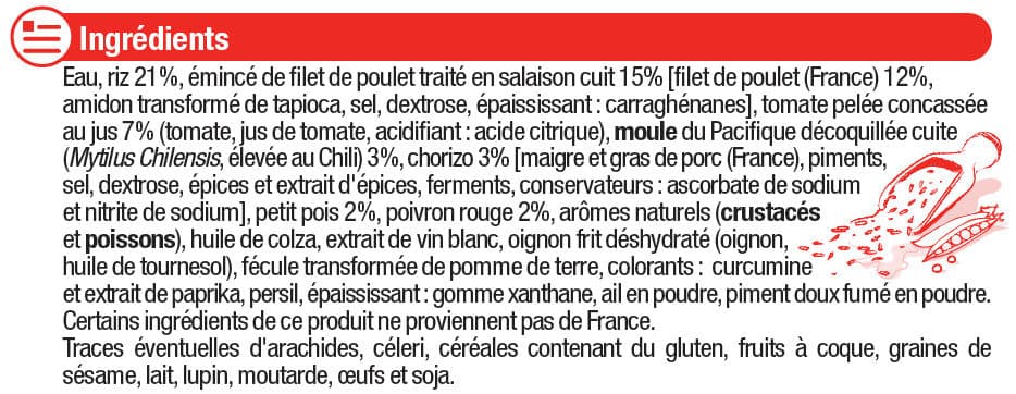 U Paëlla au poulet et son riz cuisiné packshot