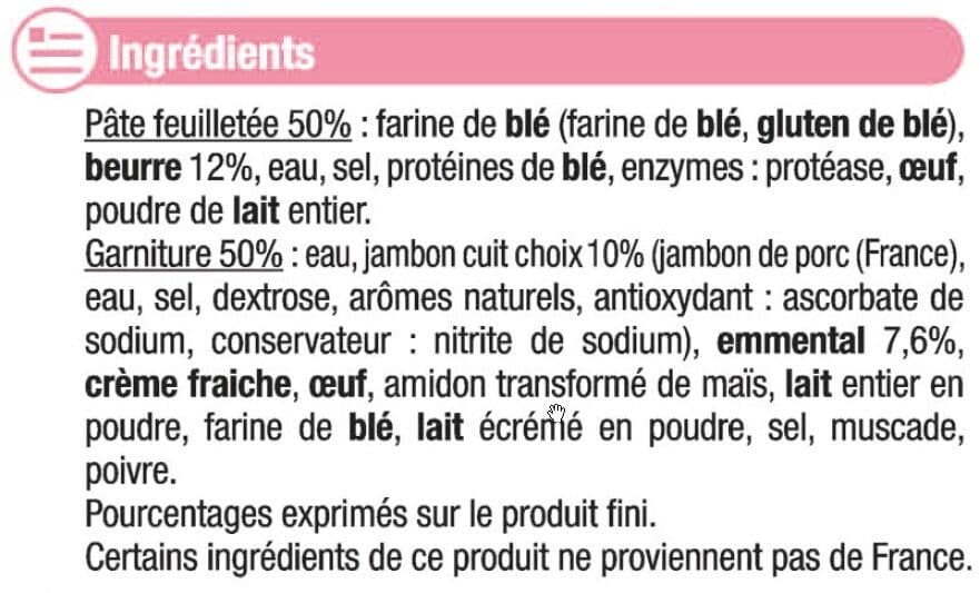 U Panier feuilletés jambon/emmental 4x100g packshot