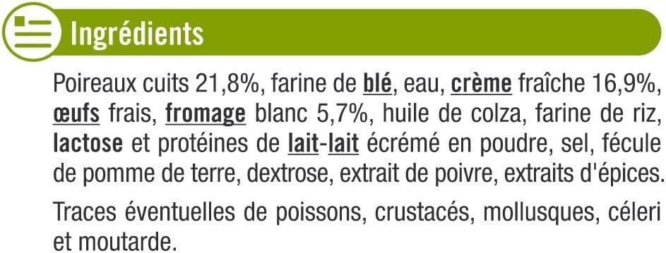 U Tarte aux poireaux 400g packshot
