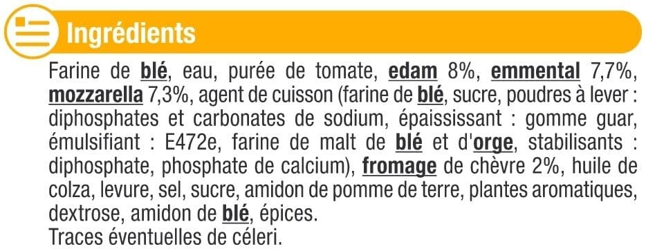 U Pizza Moell.4from./mozza./edam/emment.chèvre surgelée packshot
