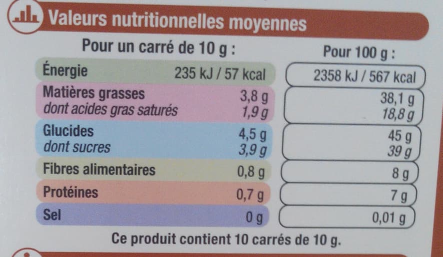 U Chocolat noir éclats de pécan packshot