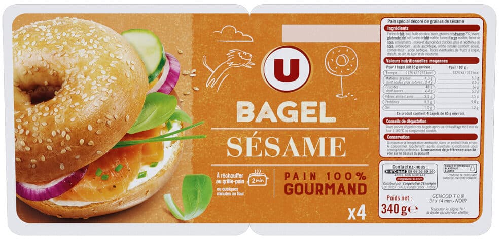 U Bagels au sésame 4 pièces - 340g packshot