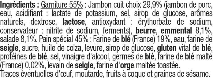 U Sandwich au pain spécial garni de jambon cuit choix d'emmental et de salade packshot