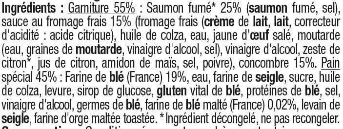 U Sandwich polaire saumon fumé et salade packshot