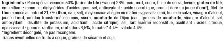 U Sandwich pain spécial viennois filet thon oeuf tomate salade, 230g packshot