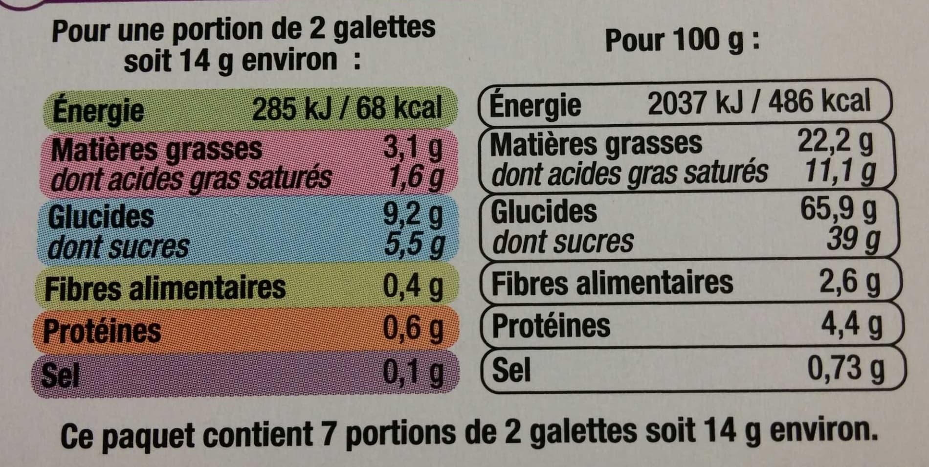 U Biscuits Galettes suédoises aux flocons d'avoine nature 14 Biscuits Galettes - 100g packshot