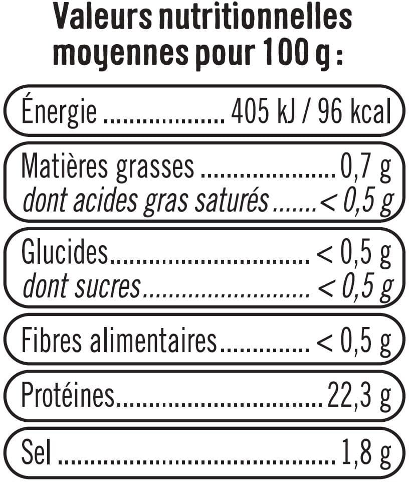 U Crevette cuite, penaeus vannameï, calibre 50/70, élevée en AmériqueduSud ou Centrale, barquette 200g packshot
