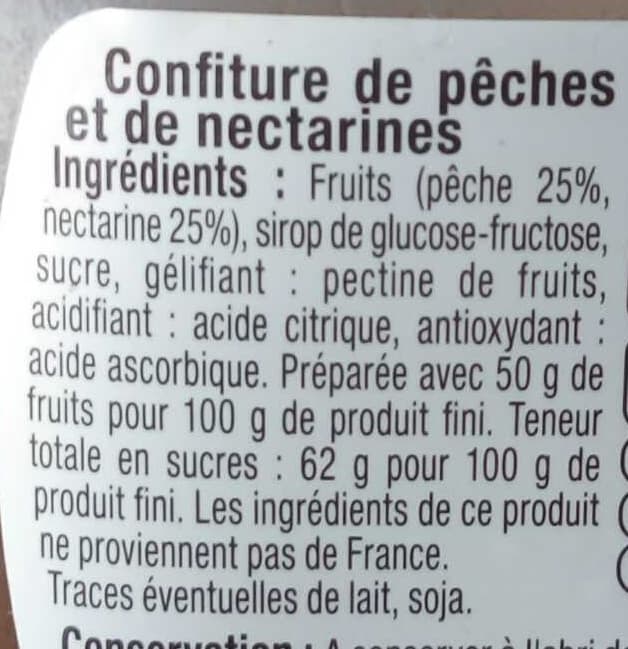 U Confiture de pêches et de nectarines packshot