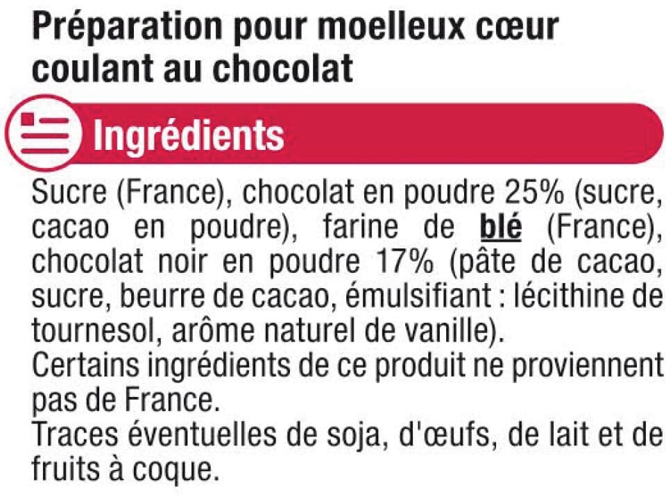 U Préparation pour mes coeurs coulant au chocolat paquet de 300g packshot