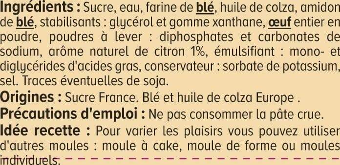 U Préparation pour moelleux citron doypack de 500g packshot