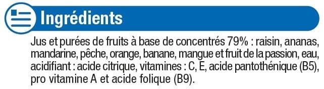 U Nectar tropical sans sucres ajoutés brique 1L packshot