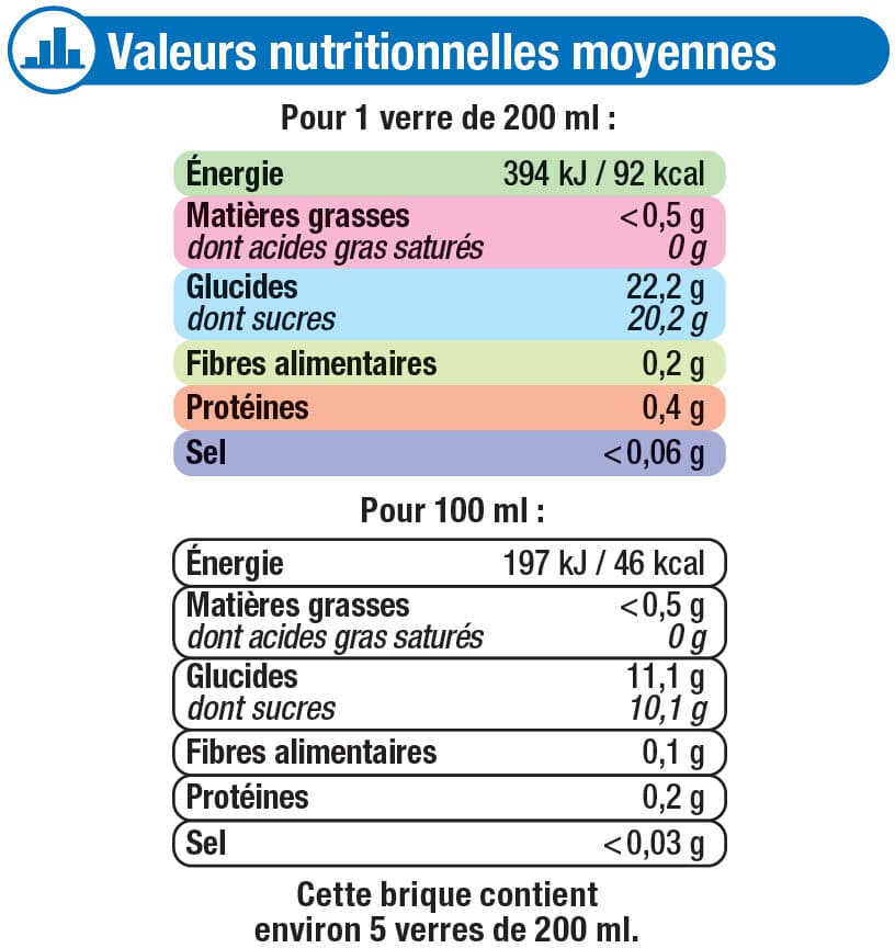 U Nectar orange/pêche/abricot sans sucres ajoutés brique 1L packshot