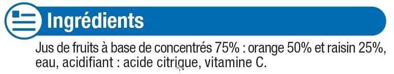 U Nectar orange sans sucres ajoutés brique 2L packshot