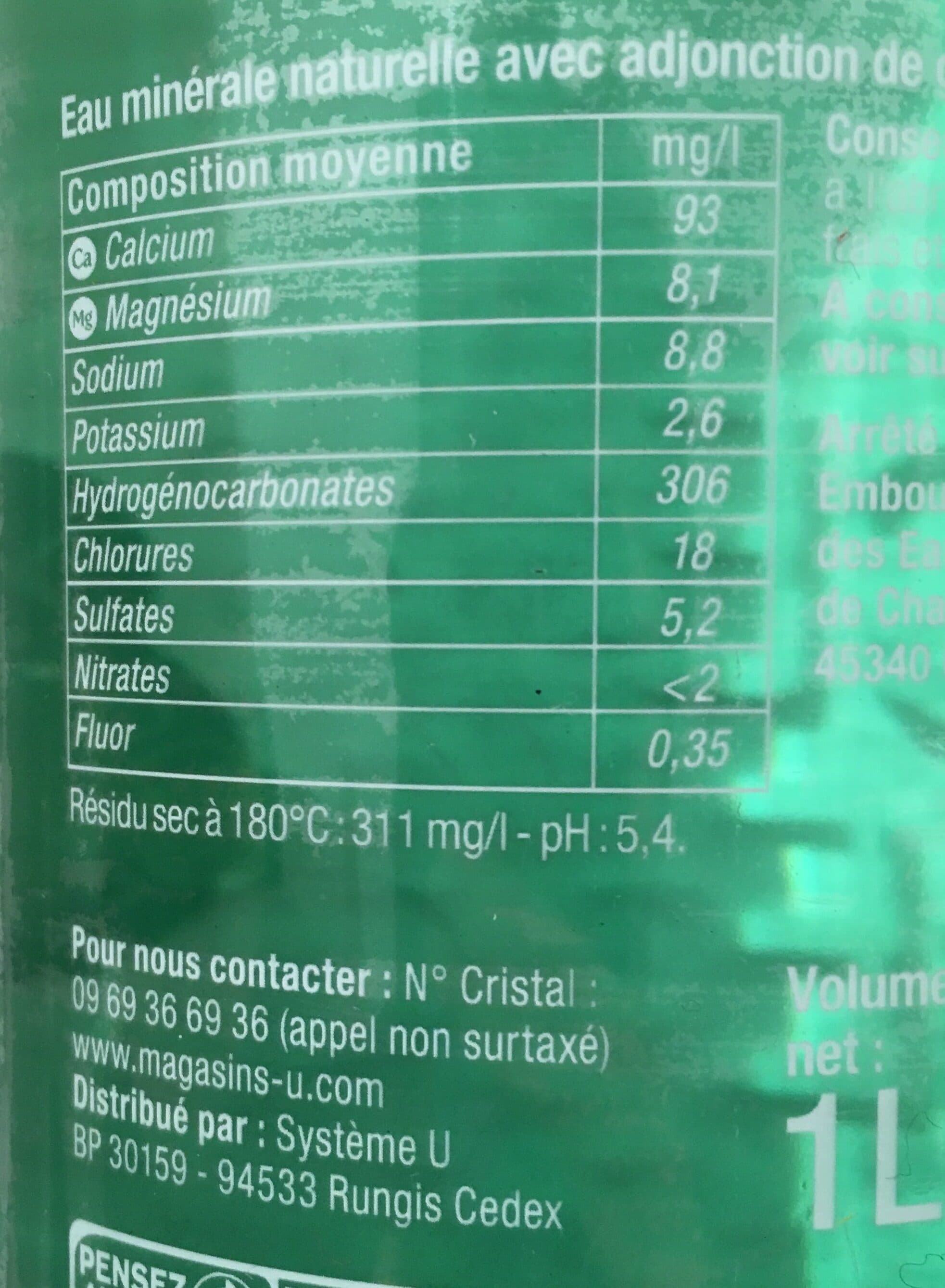 Système U Eau minérale naturelle extra petillante packshot
