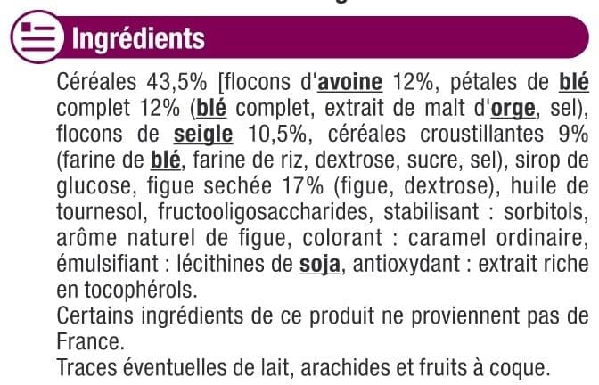 U Barres de céréales figue x6 - 126g packshot