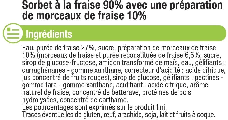 U Sorbet fraise packshot
