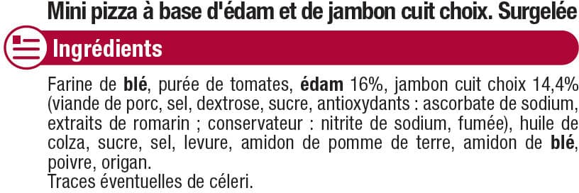 U Mini pizza edam jambon cuit packshot