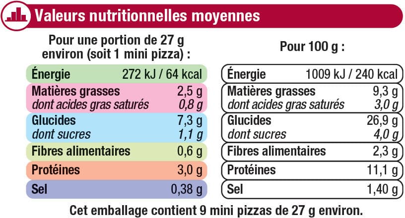 U Mini pizza edam jambon cuit packshot