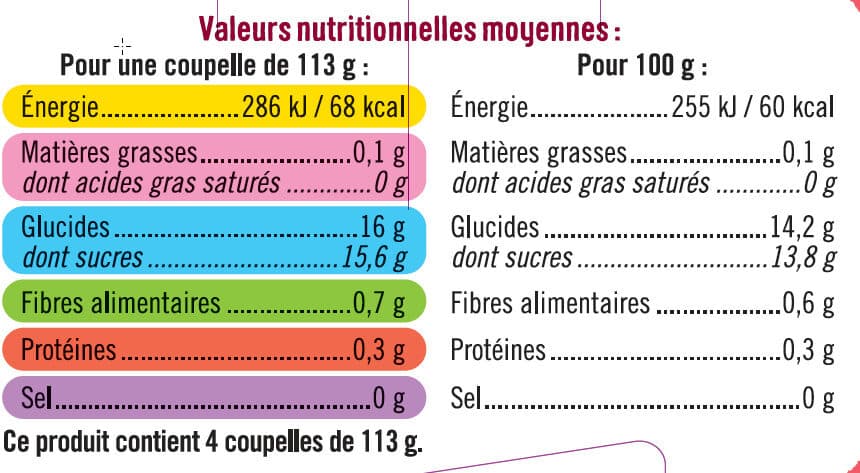 U Coupelles Méli mélo de fruits à la pêche, poire et ananas 4x65g packshot