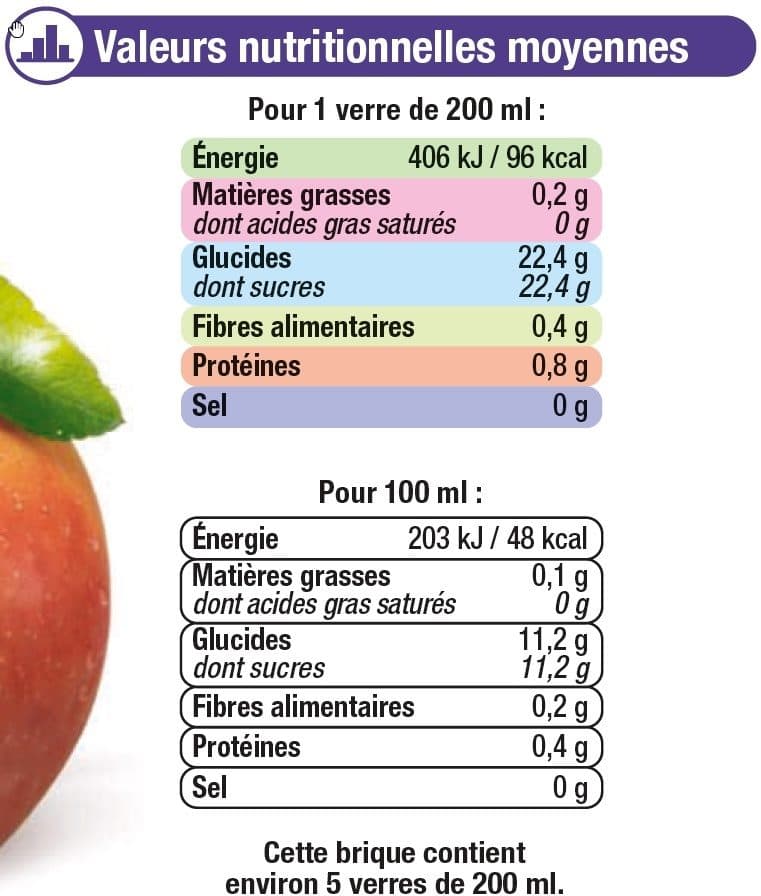 U Pur jus de pomme, orange sanguine, cassis pasteurisé réfrigéré packshot
