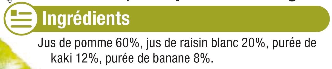U Pur jus de pomme, raisin, kaki pasteurisé réfrigéré packshot