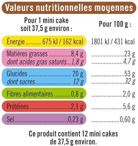 U Mini cakes aux pépites de chocolat 12 pièces, 450g packshot
