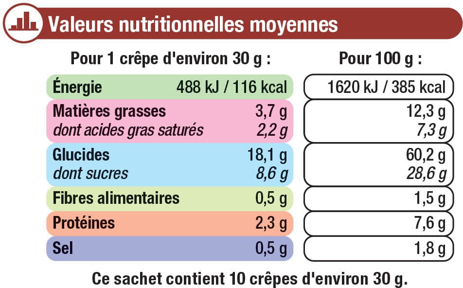 U Crêpes Bretonnes nature x10 - 300g packshot