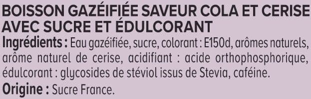 U Boisson gazéifiée saveur cola et cerise avec sucre et édulcorant, - 1,5l packshot