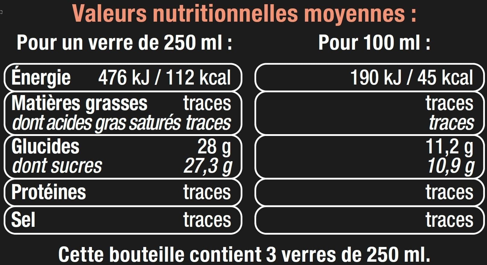 U Cocktail sans alcool pêche bouteille de 75cl packshot