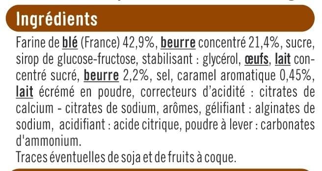 U Biscuits sablés pur beurre fourré au caramel paquet de 100g packshot