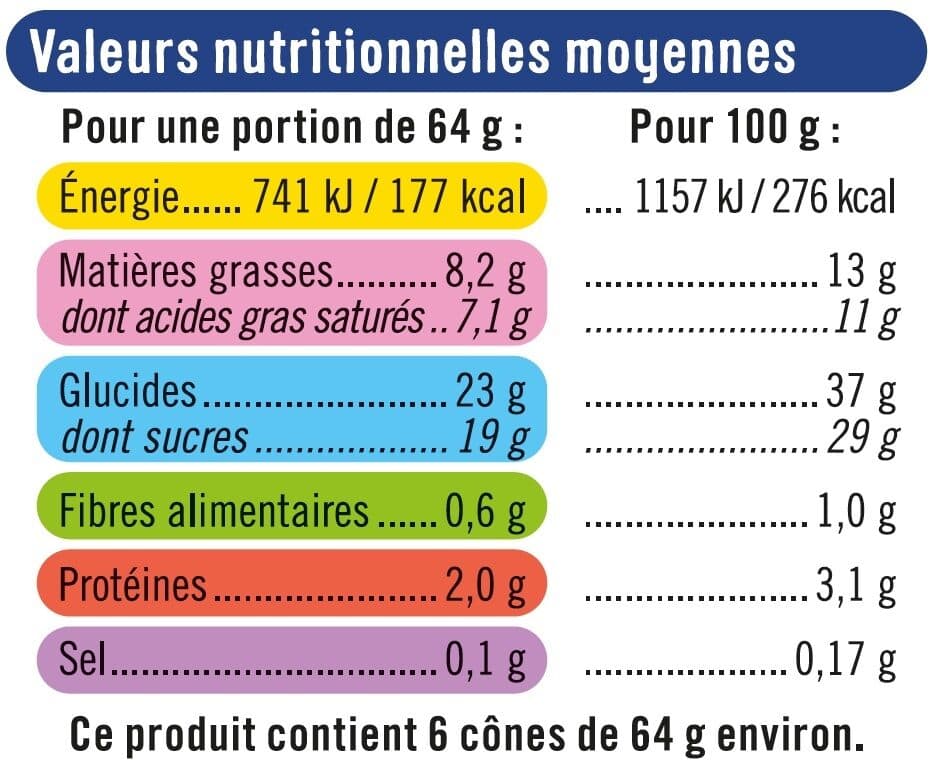 U Cônes glacés vanille chocolat, x6, 384g packshot